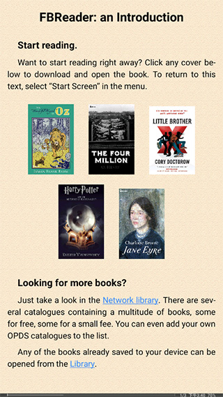 FBReader阅读器支持多种电子书格式阅读界面展示