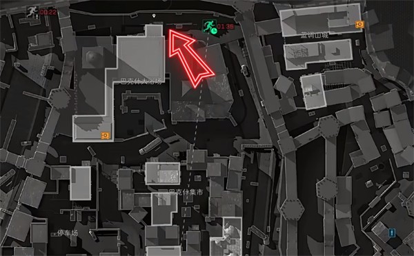 巴克什密码门位置图示：大浴场北侧一楼小门