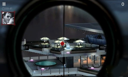 杀手狙击手游戏内武器库界面，展示多种可解锁和升级的狙击步枪