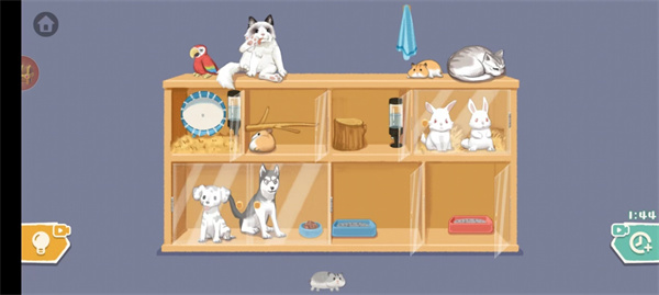 超级解压馆中为柴犬洗澡的温馨游戏画面