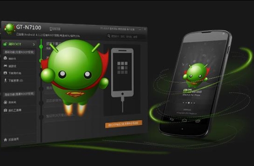 绿豆刷机神器app主界面示意图，展示其简洁明了的操作布局