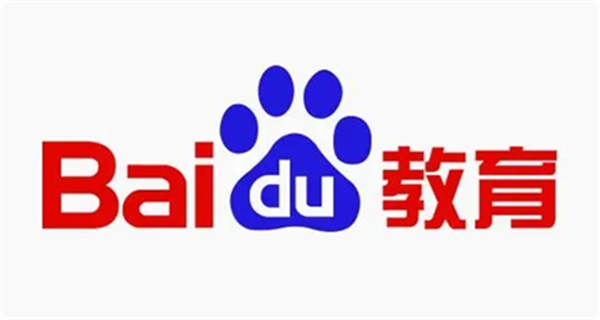 百度教育APP主界面展示，呈现清晰的学习场景分类与智能助手入口