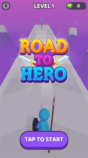 《英雄之路》游戏截图：展示主角在天空岛场景中使用长矛战斗的3D画面