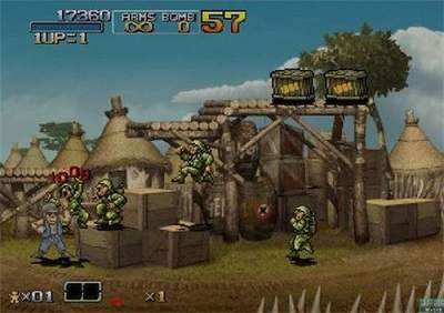 《合金弹头6》激烈战斗场景截图，展示角色与敌方坦克交火