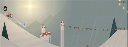 《阿尔托的冒险》中老者与帐篷的剪影场景示意